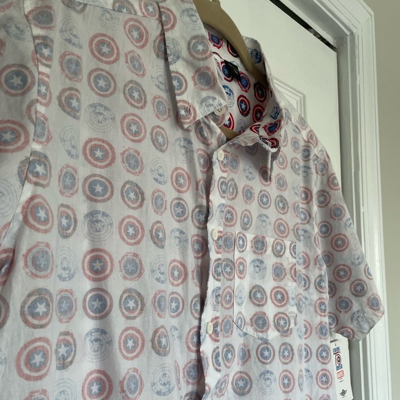 NEW Captain America Button Down Shirt - Picture 6 of 8